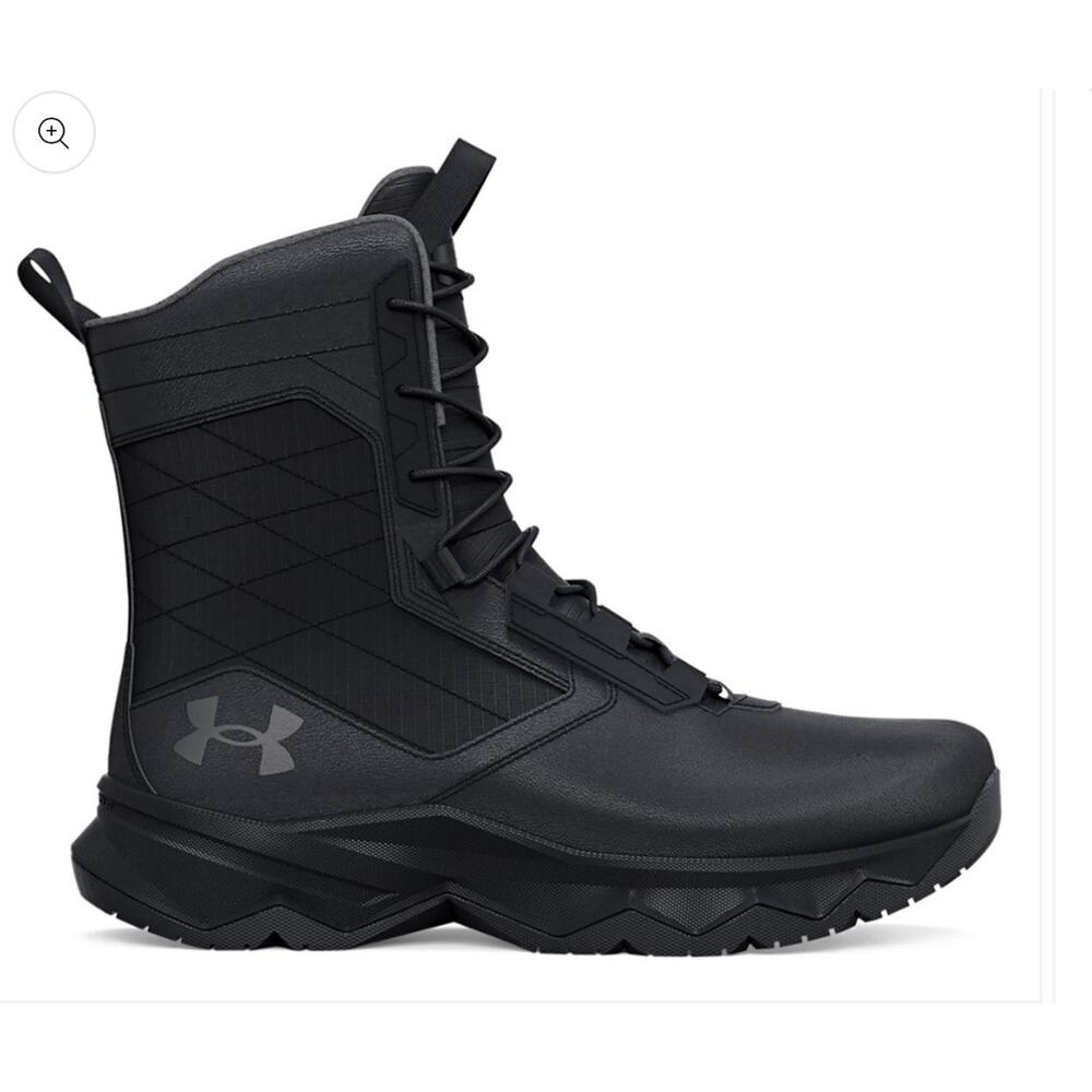 UNDER ARMOUR MENS Black Stellar G2 Tactical Boot 3024949 001 Side Zip Size 13 US